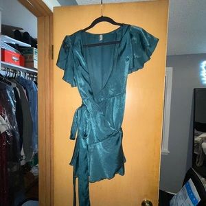 Lucy in the Sky Emerald Green Tie Dress